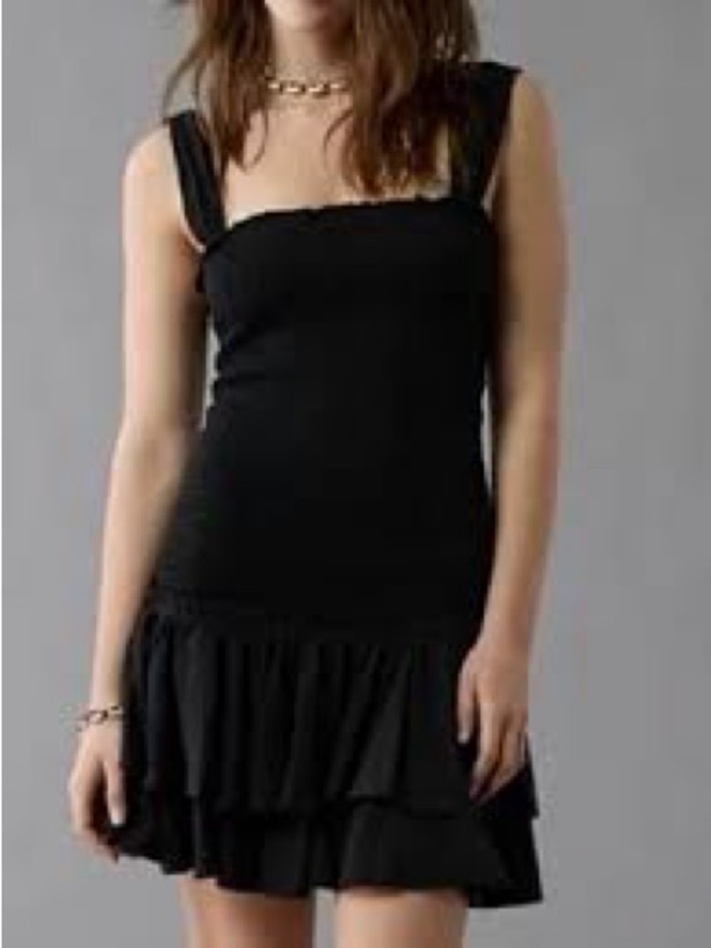 Perfect for Summer AEO Black Mini Dress with Ruffle Hem LBD